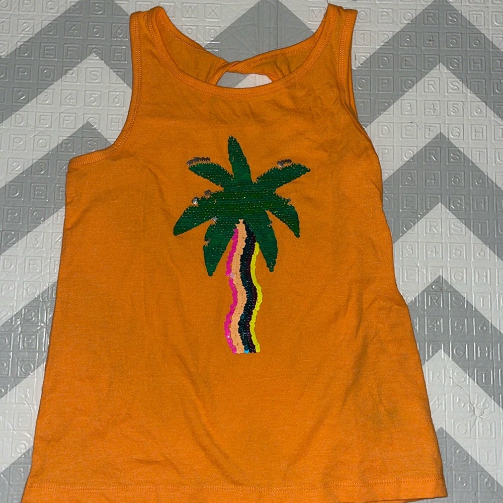 Girls palm tree tank top changing palm tree pattern size 10/12